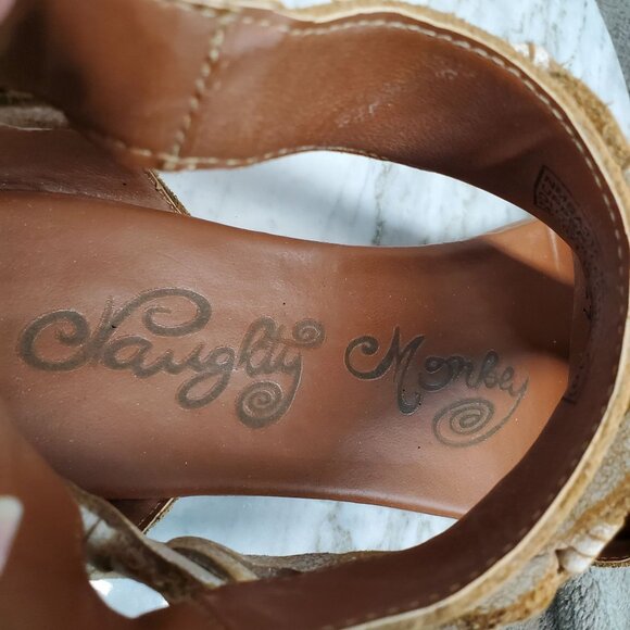 Naughty Monkey Shoes Womens 10 Loop D Loop Tan Leather Sandals - Picture 2 of 9